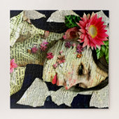 女性かわいらしアートコラージュ ジグソーパズル (横)