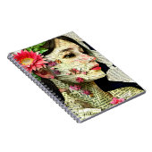 女性かわいらしアートコラージュ ノートブック (右側)