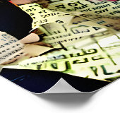 女性かわいらしアートコラージュ ポスター (角)