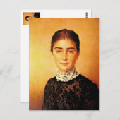 女性かわいらしポートレート ポストカード (正面/裏面)