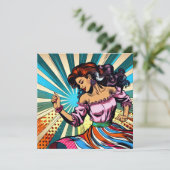 女性かわいらし踊りサルサアポップ・アートのート (スタンド正面)