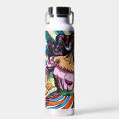 女性かわいらし踊りサルサアポップ・アートのート ウォーターボトル (正面)