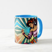 女性かわいらし踊りサルサアポップ・アートのート マグカップ (正面右)