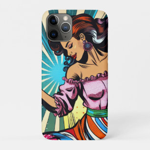 女性かわいらし踊りサルサアポップ・アートのート iPhone 11 PROケース