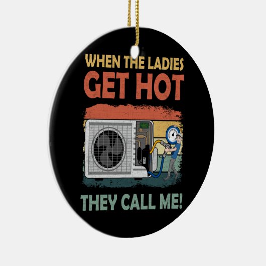 女性がおもしろい熱くなるとHvacを修復する セラミックオーナメント (右)