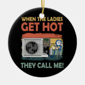 女性がおもしろい熱くなるとHvacを修復する セラミックオーナメント (正面)