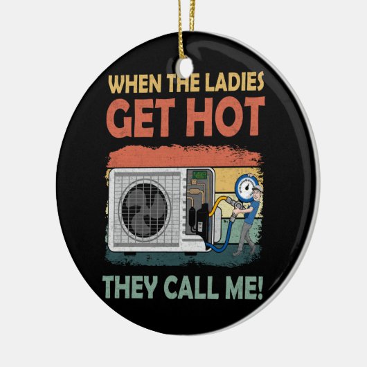 女性がおもしろい熱くなるとHvacを修復する セラミックオーナメント (左)