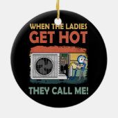 女性がおもしろい熱くなるとHvacを修復する セラミックオーナメント (裏面)