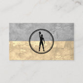 女性がケトルベルの重さを持ち上げる | フィットネス 名刺 (正面)