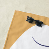 女性がコーヒーを飲むラインアートスケッチのポスター ビーチタオル (インサイチュ)