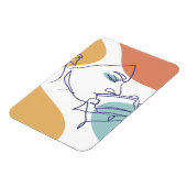 女性がコーヒーを飲むラインアートスケッチのポスター マグネット (左側)