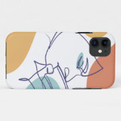 女性がコーヒーを飲むラインアートスケッチのポスター Case-Mate iPhoneケース (裏面(横))