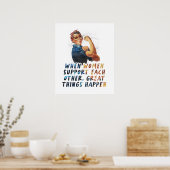 女性がサポートする場合 – フェミニスト引用文 ポスター (キッチン)