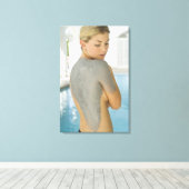 女性がスパ皮膚トリートメント キャンバスプリント (インサイチュ (ウッドフロア))