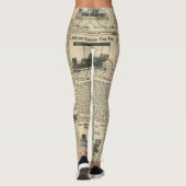 女性がデザインしたデジタルプリント新聞の模様 レギンス (裏面)