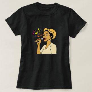 女性がヒットを歌う Tシャツ