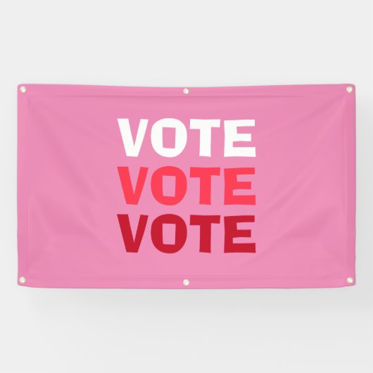 女性がピンクの政治選挙運動を投票 横断幕 (横)