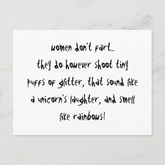 女性がファートしない ポストカード (正面)