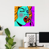 女性がブルースを歌う ポスター (ホームオフィス)