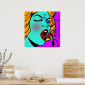 女性がブルースを歌う ポスター (キッチン)