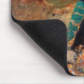 女性がベンチに座って，メアリー・カッサット マウスパッド (コーナー)