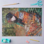 女性がベンチに座って,メアリー・カッサット 薄葉紙 (クラフト)