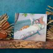 女性がベンチに横たわる， 1913 (紙上のw/c) フォトプラーク (側面)