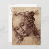 女性が下を見ている ポストカード (正面/裏面)