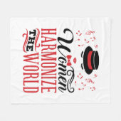 女性が世界の理髪店の歌を調和 フリースブランケット (正面(横))