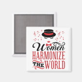 女性が世界の理髪店の歌を調和 マグネット (正面/裏面)