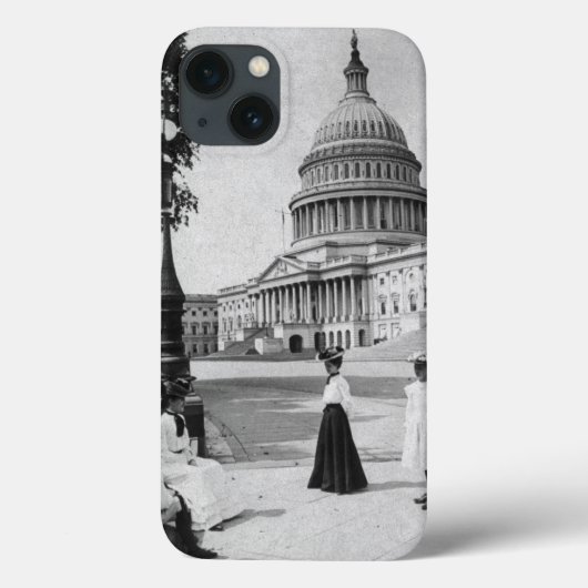 女性が付いている国会議事堂の建物の外面 Case-Mate iPhoneケース (裏面)