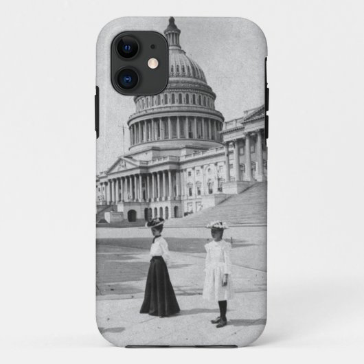 女性が付いている国会議事堂の建物の外面 Case-Mate iPhoneケース (裏面)