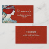 女性が付いている流行のレトロのスタイルの名刺 名刺 (正面/裏面)