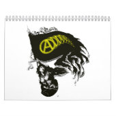 女性が付いているLiberty Anarchoの資本家によってずたずたに裂かれる旗 カレンダー (カバー)