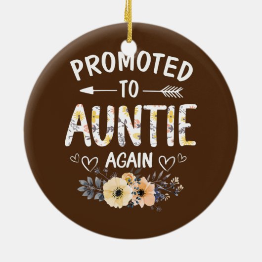女性が再び叔母に昇進する花新しい叔母 セラミックオーナメント (裏面)