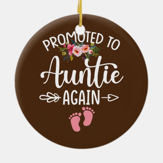 女性が再び叔母に昇進する花新しい叔母 セラミックオーナメント (裏面)