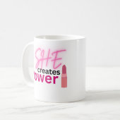 女性が力を生み出す 励ましの女性エンパワーメント コーヒーマグカップ (正面左)
