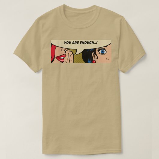 女性が囁く十分なフェミニズムのコミックポップ・アートのアー Tシャツ (デザイン正面)