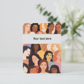 女性が団結した群衆の集会 ポストカード (スタンド正面)