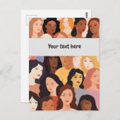 女性が団結した群衆の集会 ポストカード (正面/裏面)