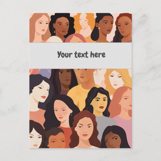 女性が団結した群衆の集会 ポストカード (正面)