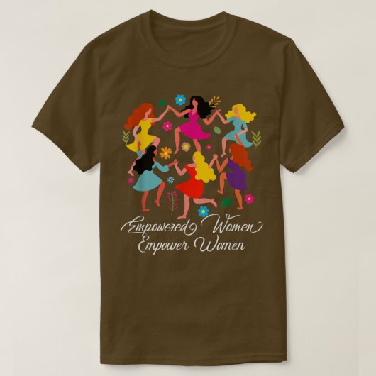 女性が女性に力を与えるフェミニズム Tシャツ (デザイン正面)