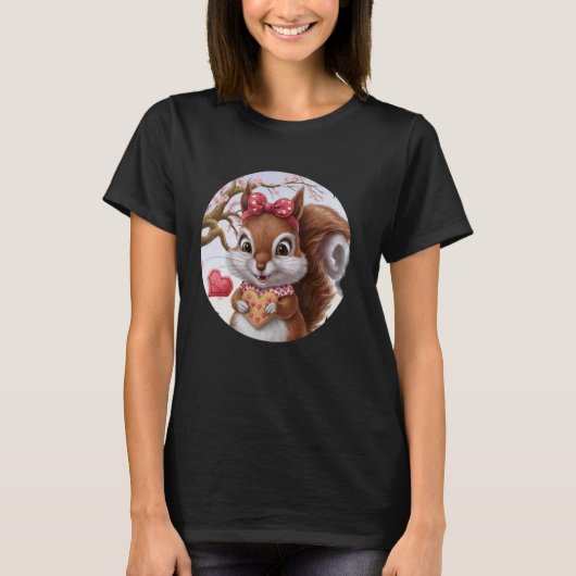 女性が好きな動物リスがアメリカのチェスに住む Tシャツ (正面)