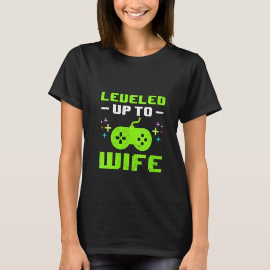 女性が妻にレベルアップ新しい新婦ゲーマーM Tシャツ (正面)