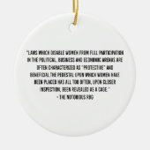 女性が完全に参加できない法律 セラミックオーナメント (正面)