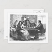 女性が工場のマネージャー、アシステと交渉する ポストカード (正面/裏面)