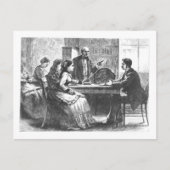 女性が工場のマネージャー、アシステと交渉する ポストカード (正面)