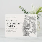女性が庭で誕生日の準備をしている 招待状 (スタンド正面)
