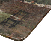 女性が庭の壁の上でチャット(ゴシップ) カッティングボード (角)