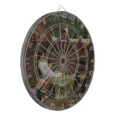 女性が庭の壁の上でチャット（ゴシップ） ダーツボード (正面左)